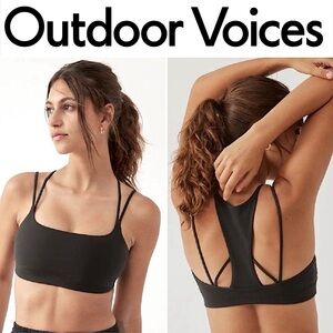 Outdoor Voices SuperForm Strappy Bra Sports Black Size XL Yoga Gym Run Tennis